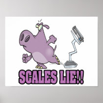 scales lie mad hippo diet humour cartoon posters
