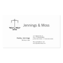 Scales of Justice Business Cards