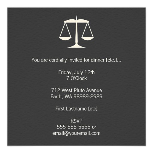 Scales of Justice Custom Invitation