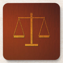 Scales of Justice Drink Coaster