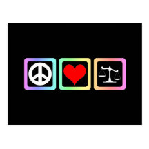 Scales of justice post card