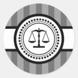 Scales Of Justice Stripes Label (Grey) Sticker