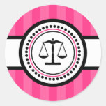 Scales Of Justice Stripes Label (Hot Pink) Stickers