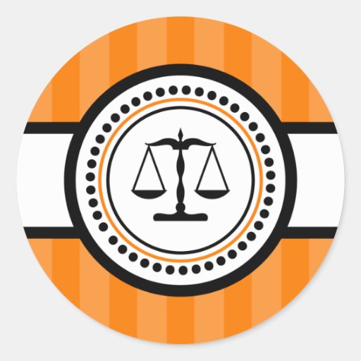 Scales Of Justice Stripes Label (Orange) Stickers