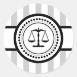 Scales Of Justice Stripes Label (Silver) Sticker