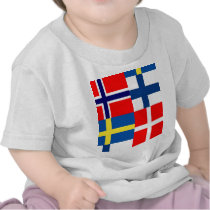 Scandinavian Flags Quartet T-shirts