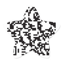Scannable QR Bar code Star Sticker