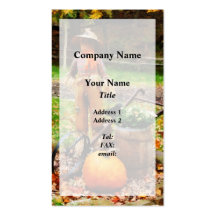 Scarecrow and Pumpkin Business Card Template