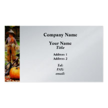 Scarecrow and Pumpkin - Platinum Finish Business Card Templates