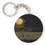 Scarecrow in the Hay Field with Full Moon Keychains