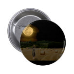 Scarecrow in the Hay Field with Full Moon Pin