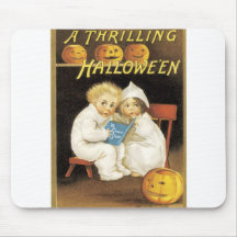 Scared Children on Halloween Mouse Pads
