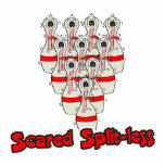 scared split-less frightenened cartoon bowling pin acrylic cut outs