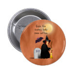 Scarey witch before coffee button