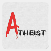 Scarlet Atheist Square Stickers