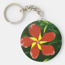 Scarlet Hibiscus Keychain