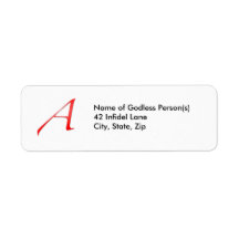 Scarlet Letter "A" Address Labels