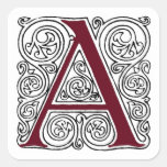 Scarlet Monogram 'A' With Swirls - Sticker
