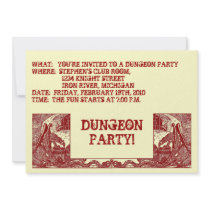 SCARLET RED DRAGONS IN DUNGEONS ~PARTY INVITATION!