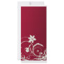 Scarlet Red Floral Add Your Text Book Mark Rack Card Design