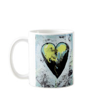 Scarred heart messy bold modern art healing coffee mug