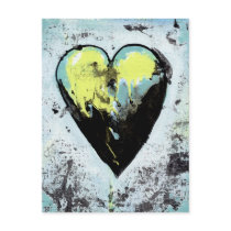 Scarred heart messy bold modern art healing post card