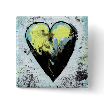 Scarred heart survivor expressive romantic art pinback buttons