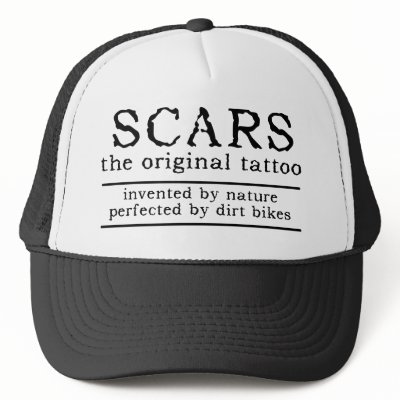 Scars Tattoo Dirt Bike Motocross Cap Hat by allanGEE