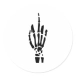 scary black halloween fuck you hand stickers