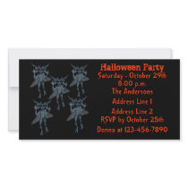 Scary Blue Gremlins Halloween Party Invite