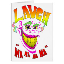 Scary Clown Laugh Greeting Cards
