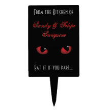 Scary Eyes Eat it if You Dare Halloween Rectangular Cake Topper