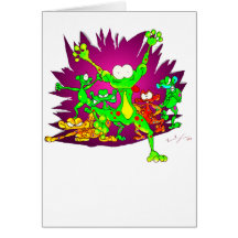 SCARY FROGS GREETING CARD
