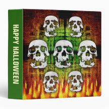 Scary Halloween Skulls Vinyl Binder