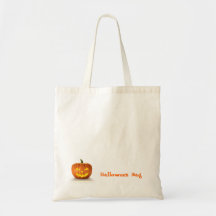 Scary Jack O Lantern Halloween Pumpkin With Candle Bag