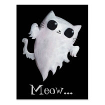Scary Kitty Cat Ghost postcards