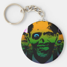 Scary Lightning Obama Zombie Horde Keychains