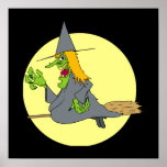scary looking witch print