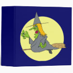 scary looking witch vinyl binders