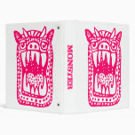 Scary Monster - Neon Red 3 Ring Binder
