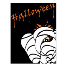 Scary Mummy Lucky Pinkie Halloween Postcard