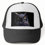 Scary owl trucker hat