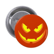Scary Pumpkin Face Style A Button