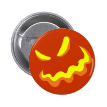 Scary Pumpkin Face Style B Button