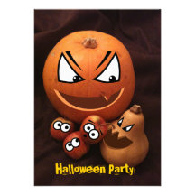 Scary Pumpkin Halloween Party Invitation