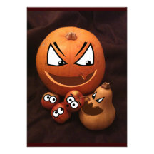 Scary Pumpkin Halloween Party Invitation