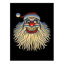 Scary Santa Clown Postcards