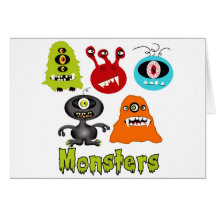 Scary Spooky Monsters Aliens Creatures Card