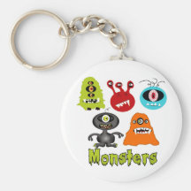 Scary Spooky Monsters Aliens Creatures Keychain