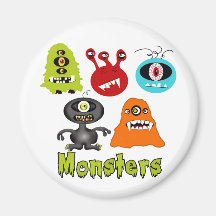 Scary Spooky Monsters Aliens Creatures Fridge Magnet